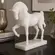Cavalo de Poliresina Decorativo Branco com Base