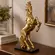 Cavalo de Poliresina Decorativo Dourado com Base