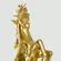 Cavalo de Poliresina Decorativo Dourado com Base