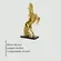 Cavalo de Poliresina Decorativo Dourado com Base