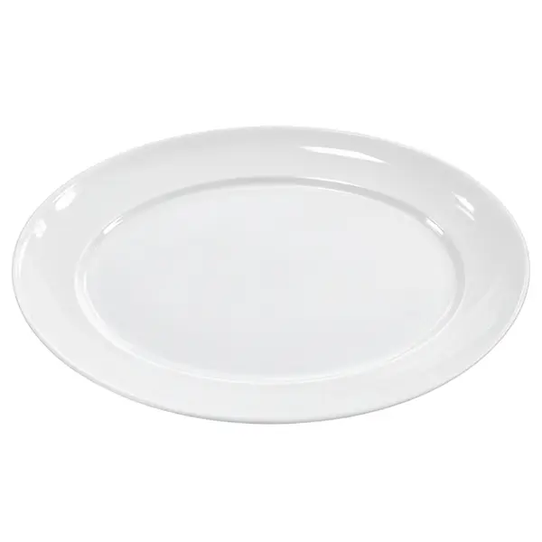 Travessa Oval Rasa Grande de Cerâmica Branca Versa