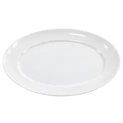 Travessa Oval Rasa Grande de Cerâmica Branca Versa