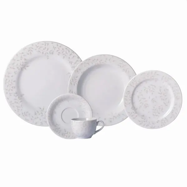 Aparelho Jantar e Chá 30 Peças Porcelana Schmidt - Dec. Guaporé 2395