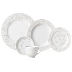 Aparelho Jantar e Chá 30 Peças Porcelana Schmidt - Dec. Guaporé 2395