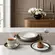 Aparelho Jantar e Chá 30 Peças Porcelana Schmidt - Dec. Paula Black E476