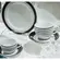 Aparelho Jantar e Chá 30 Peças Porcelana Schmidt - Dec. Paula Black E476