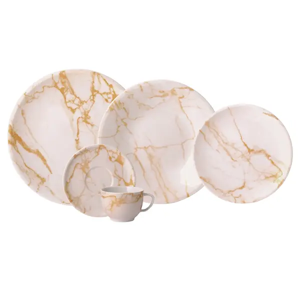 Aparelho Jantar e Chá 30 Peças Porcelana Schmidt - Dec. Cambuí 2399
