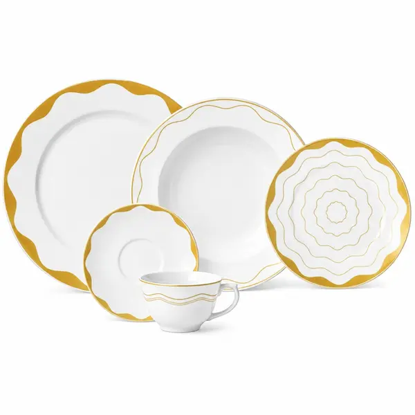 Aparelho Jantar e Chá 30 Peças Porcelana Schmidt - Dec. Brasilis 2392