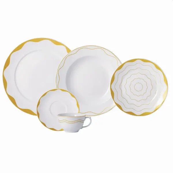 Aparelho Jantar e Chá 30 Peças Porcelana Schmidt - Dec. Brasilis 2392