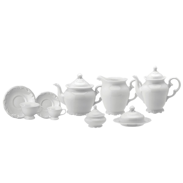 Aparelho de Chá e Café Porcelana Schmidt 53 peças - Mod. Pomerode 114 -  SCHMIDT