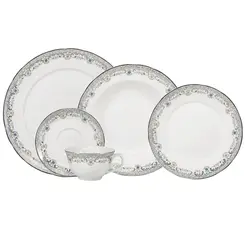 Aparelho Jantar e Chá 30 Peças Porcelana Schmidt - Dec. Saint Germain Izabel 2339