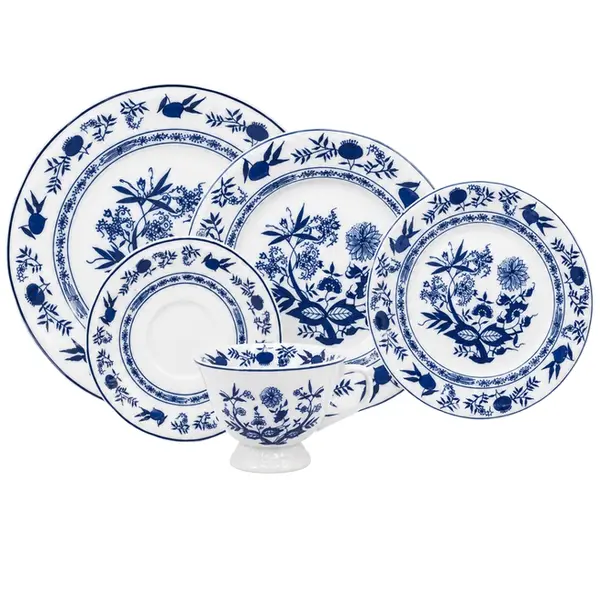 Aparelho Jantar e Chá 30 Peças Porcelana Schmidt - Dec. Cebolinha 2617