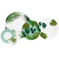 Aparelho Jantar e Chá 30 Peças Porcelana Schmidt - Dec. Patricia 2381