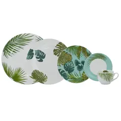 Aparelho Jantar e Chá 30 Peças Porcelana Schmidt - Dec. Patricia 2381