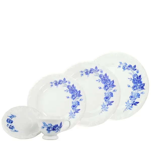 Aparelho Jantar e Chá 30 Peças Porcelana Schmidt - Dec. Cora 2267