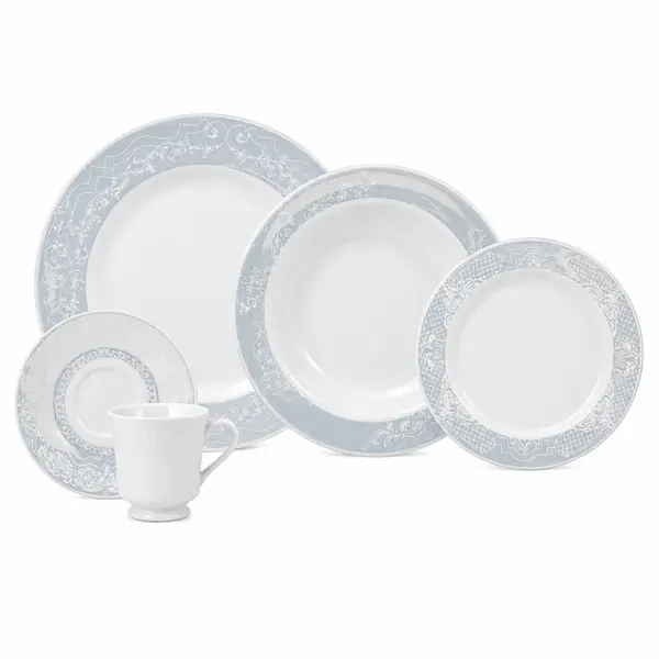 Aparelho Jantar e Chá 30 Peças Porcelana Schmidt - Dec. Arabesco 2363
