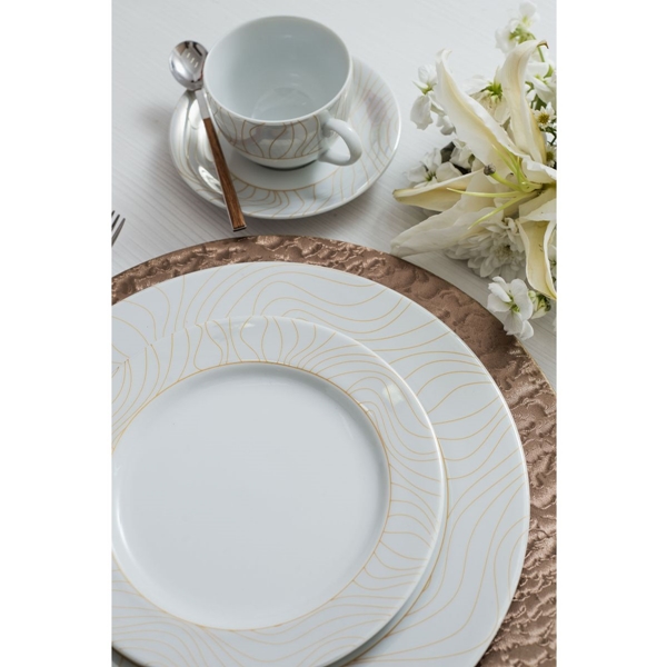 Aparelho de Chá, Café & Bolo 41 Peças em Porcelana Radius Gold