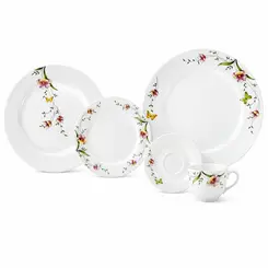 Aparelho Jantar e Chá 30 Peças Porcelana Schmidt - Dec. Carmem 2344