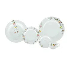 Aparelho Jantar e Chá 30 Peças Porcelana Schmidt - Dec. Carmem 2344