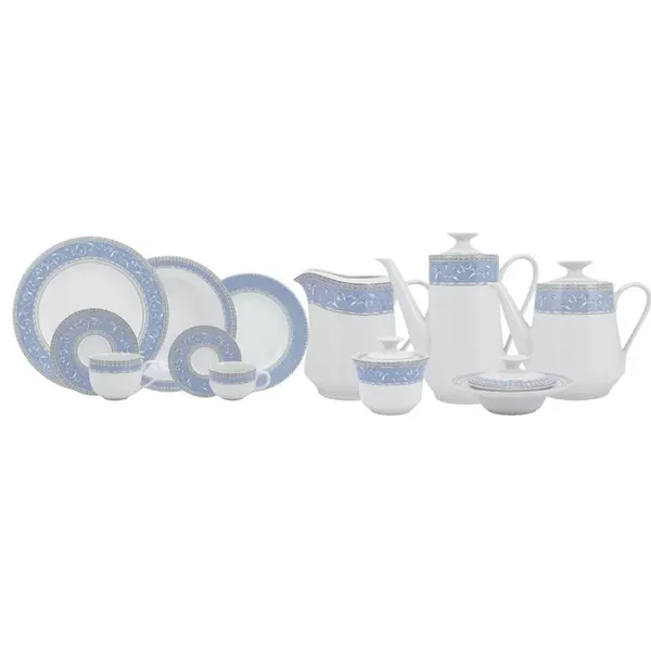 Aparelho Chá e Café 53 Peças Porcelana Schmidt - Dec. Diva 2276
