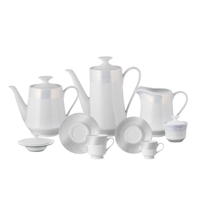 Aparelho de Chá, Café & Bolo 41 Peças em Porcelana Radius Gold