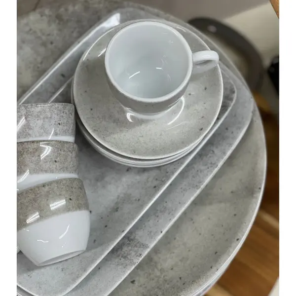 Aparelho Jantar e Chá 30 Peças Porcelana Schmidt - Dec. Concreto 2383