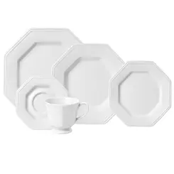 Aparelho Jantar e Chá 30 Peças Porcelana Schmidt - Mod. Prisma 077