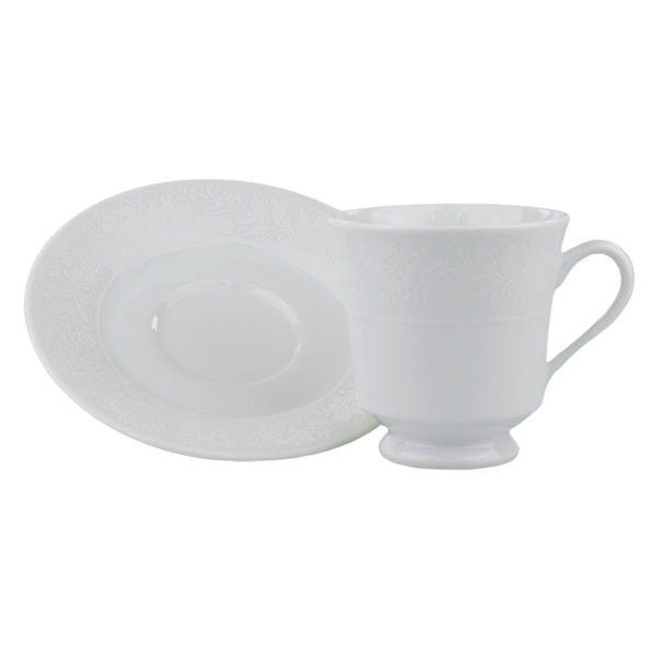 Aparelho de Chá e Café Porcelana Schmidt 53 peças - Dec. Noiva 2248 -  SCHMIDT