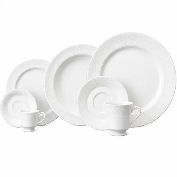 Aparelho Jantar Chá e Café 42 Peças Porcelana Schmidt - Dec. Noiva 2248