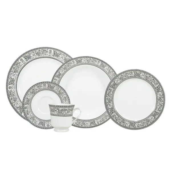 Aparelho Jantar e Chá 30 Peças Porcelana Schmidt - Dec. Kate 2317