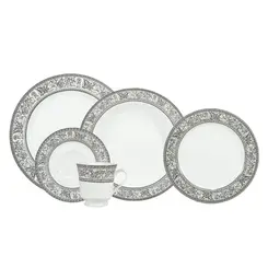 Aparelho Jantar e Chá 30 Peças Porcelana Schmidt - Dec. Kate 2317