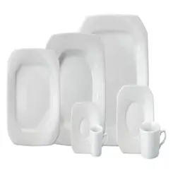 Aparelho Jantar, Chá e Café 42 Peças Porcelana Schmidt - Mod. Tetra