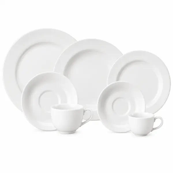 Aparelho Jantar Chá e Café 42 Peças Porcelana Schmidt - Mod. Voyage 201