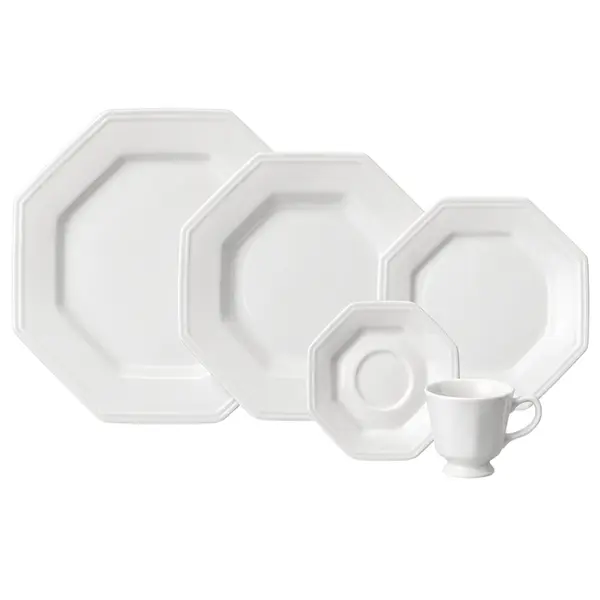 Aparelho Jantar e Café 30 Peças Porcelana Schmidt - Mod. Prisma 077