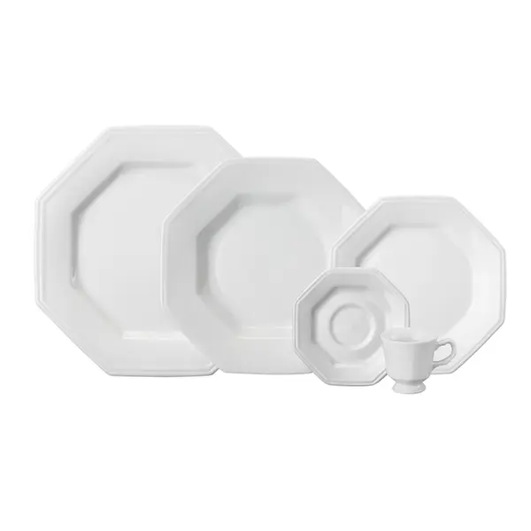 Aparelho Jantar e Café 30 Peças Porcelana Schmidt - Mod. Prisma 077