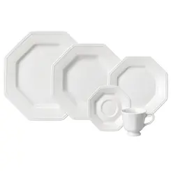 Aparelho Jantar e Café 30 Peças Porcelana Schmidt - Mod. Prisma 077