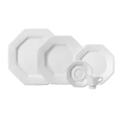 Aparelho Jantar e Café 30 Peças Porcelana Schmidt - Mod. Prisma 077