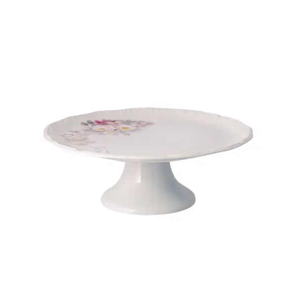 Prato Bolo com Base Porcelana Schmidt - Dec. Eterna E351