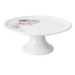 Prato Bolo com Base Porcelana Schmidt - Dec. Eterna E351