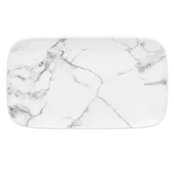 Bandeja Retangular 23cm Porcelana Schmidt - Dec. Mármore Cinza 2343