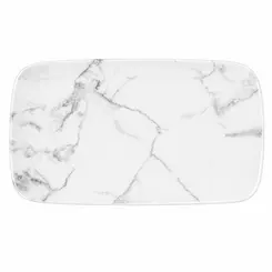 Bandeja Retangular 23cm Porcelana Schmidt - Dec. Mármore Cinza 2343