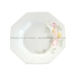 Prato Fundo Porcelana Schmidt - Dec. Romântica Prisma E005 2ª Linha