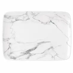 Bandeja Retangular 27cm Porcelana Schmidt - Dec. Mármore Cinza 2343