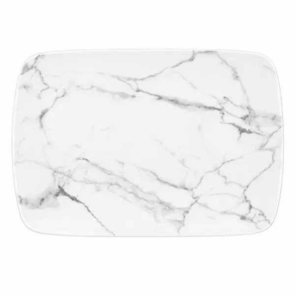 Bandeja Retangular 24cm Porcelana Schmidt - Dec. Mármore Cinza 2343