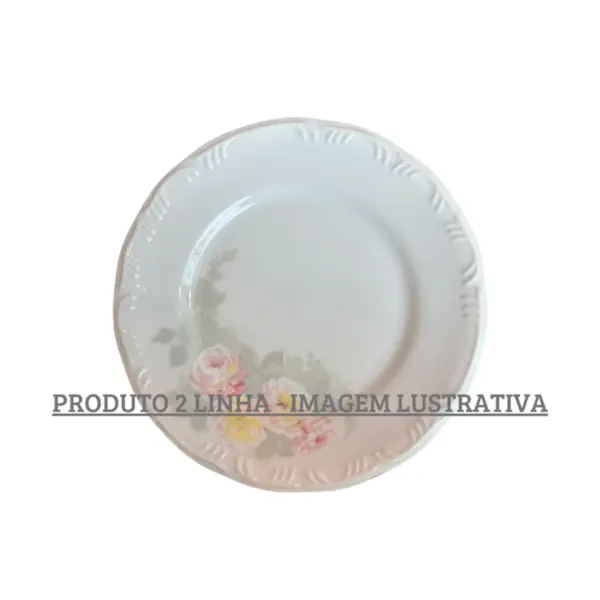 Prato Sobremesa Porcelana Schmidt - Dec. Romântica Pomerode E005 2ª Linha