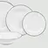 Aparelho de Jantar 40 Peças Porcelana Schmidt - Dec. Filetado Prata Itamaraty 0012