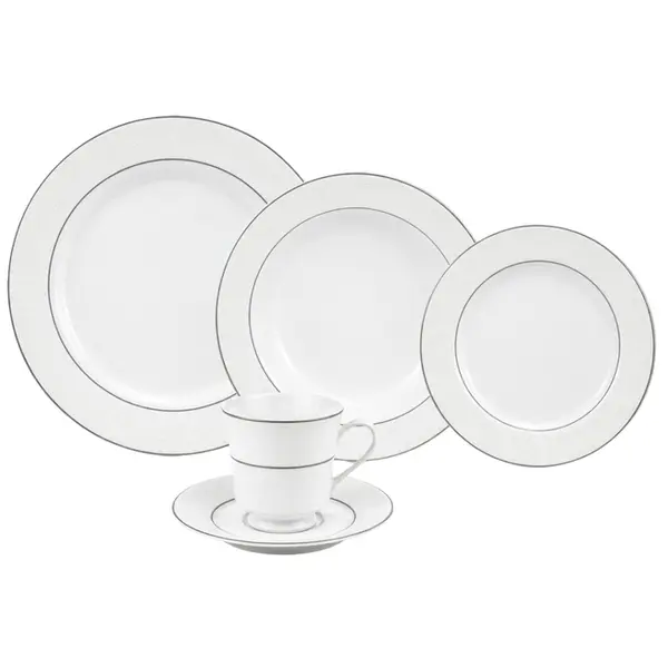 Aparelho Jantar e Chá 30 Peças Porcelana Schmidt - Dec. Martha 2309