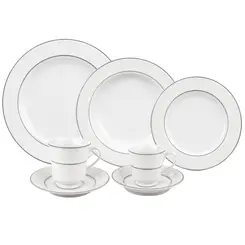 Aparelho Jantar Chá e Café 42 Peças Porcelana Schmidt - Dec. Martha 2309
